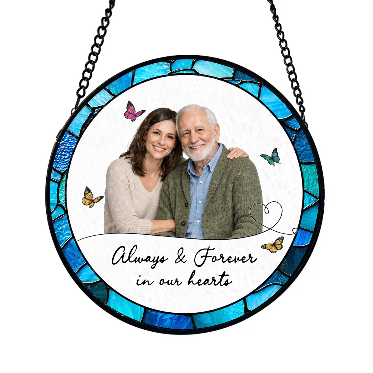 The Love We Shared Still Shines - Personalized Window Stained Glass, Custom Photo Memorial Suncatcher, Sympathy Gifts