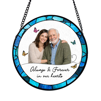 The Love We Shared Still Shines - Personalized Window Stained Glass, Custom Photo Memorial Suncatcher, Sympathy Gifts