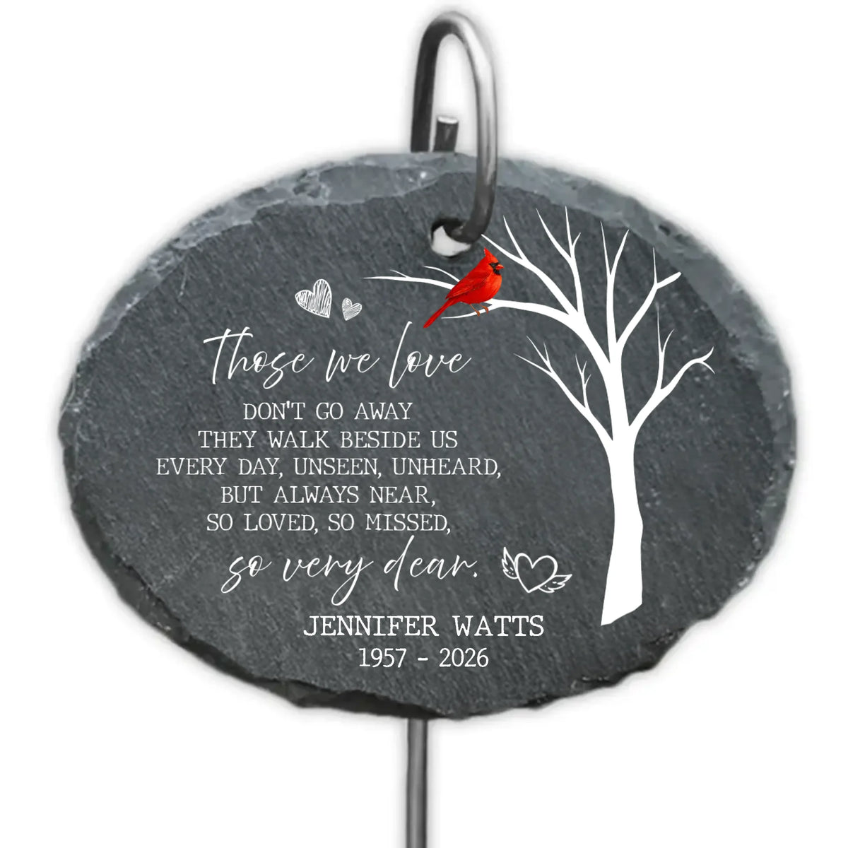 So Love So Missed So Every Day - Personalized Garden Slate, Cardinal Memorial Garden Slate, Remembrance Gift