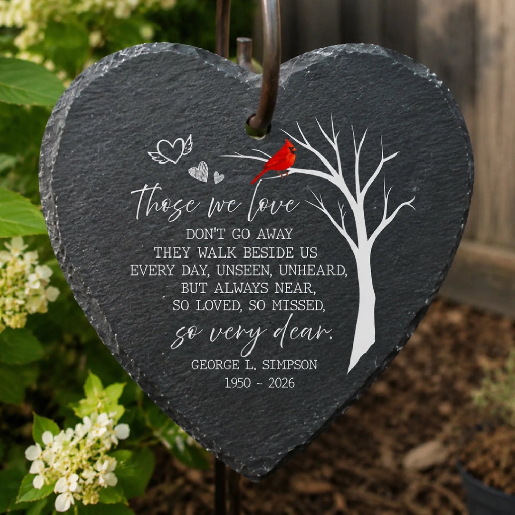 So Love So Missed So Every Day - Personalized Garden Slate, Cardinal Memorial Garden Slate, Remembrance Gift