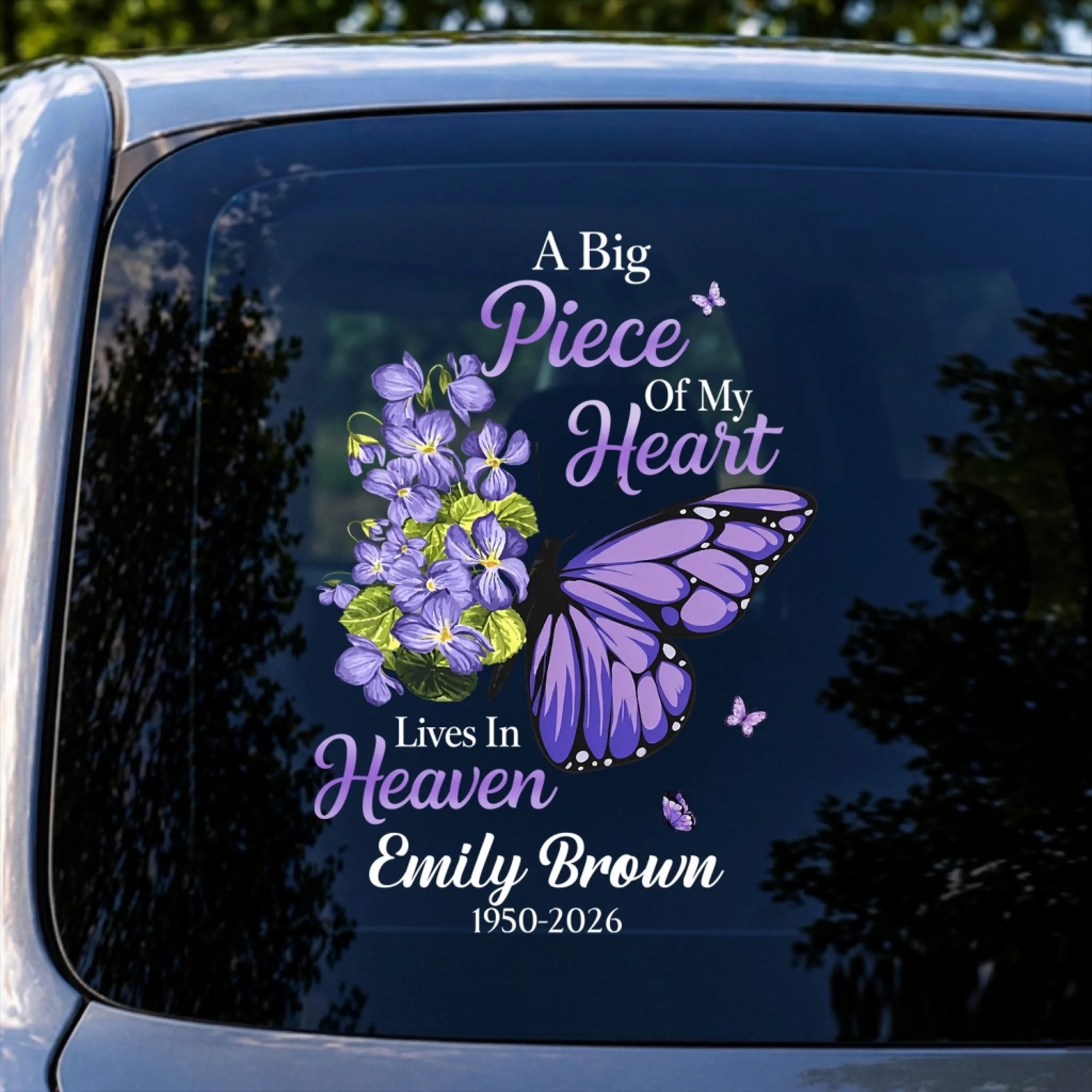 A Big Piece Of My Heart Lives In Heaven - Personalized Decal, Memorial Gift For Loss Of Loved One