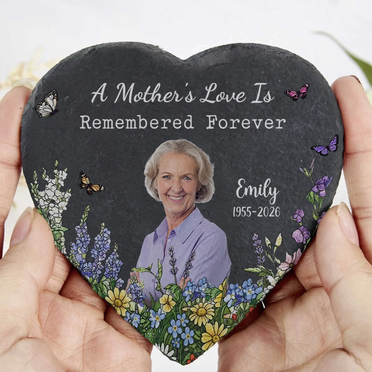 A Mother's Love Is Remembered Forever - Upload Image  - Personalized Memorial Stone, Memorial Gift