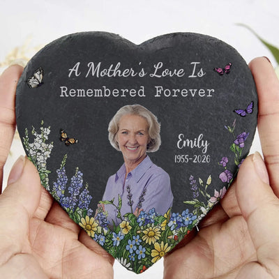 A Mother's Love Is Remembered Forever - Upload Image  - Personalized Memorial Stone, Memorial Gift