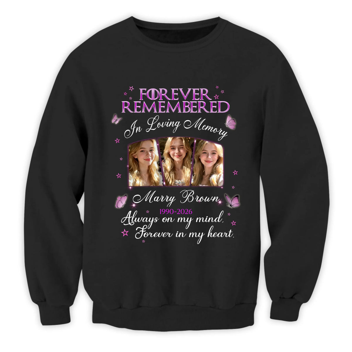 Always On My Mind, Forever In My Heart  - Personalized T-Shirt, Memorial Gift