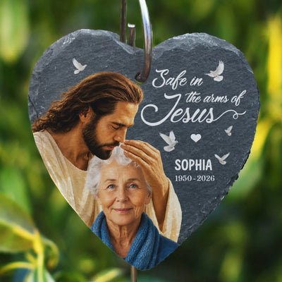 Safe In The Arms Of Jesus - Upload Image - Personalized Custom Garden Slate