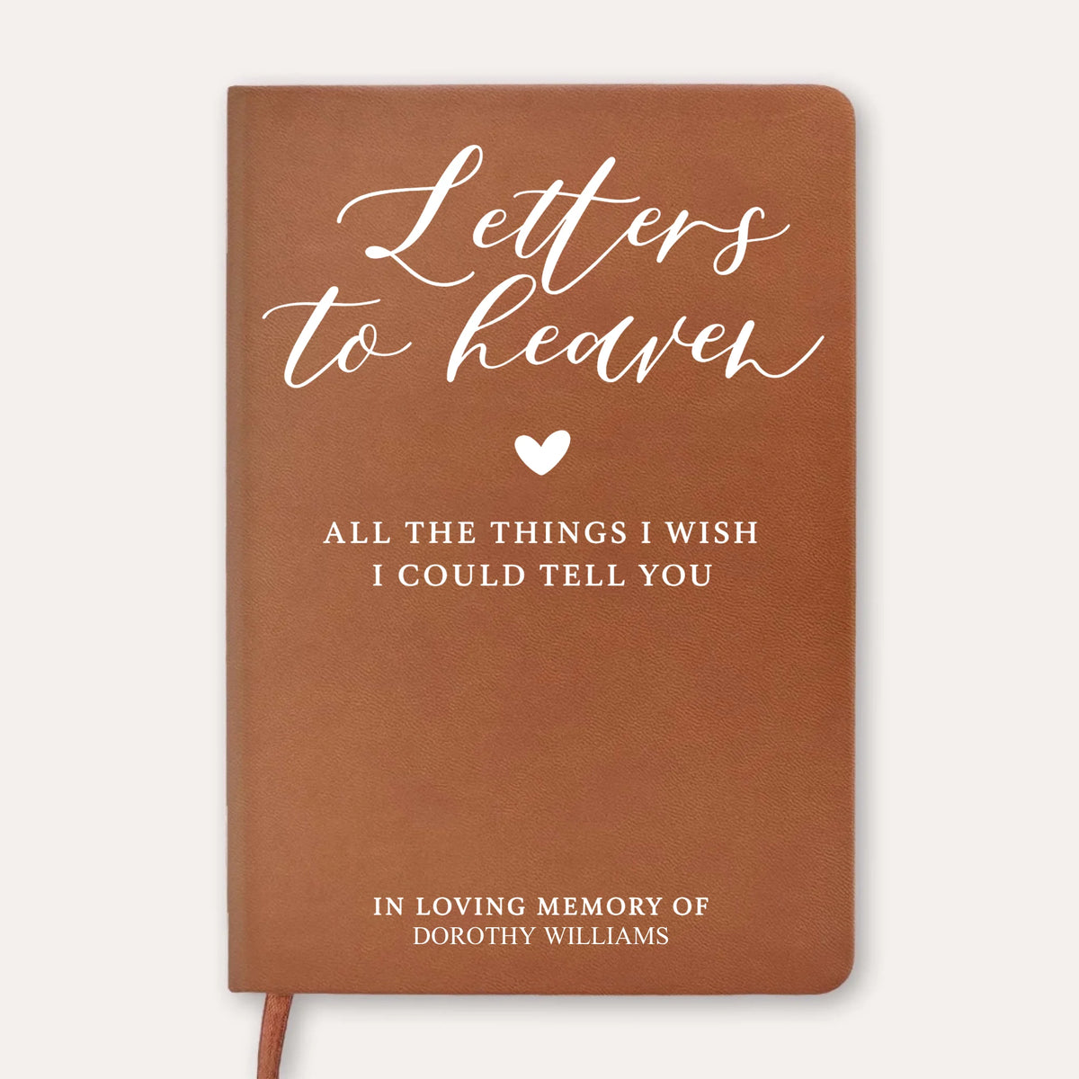 Letters To Heaven - Personalized Leather Journal, Sympathy Gift For Loss Of Mother , Grief Notebook In Loving Memory Memorial Gift