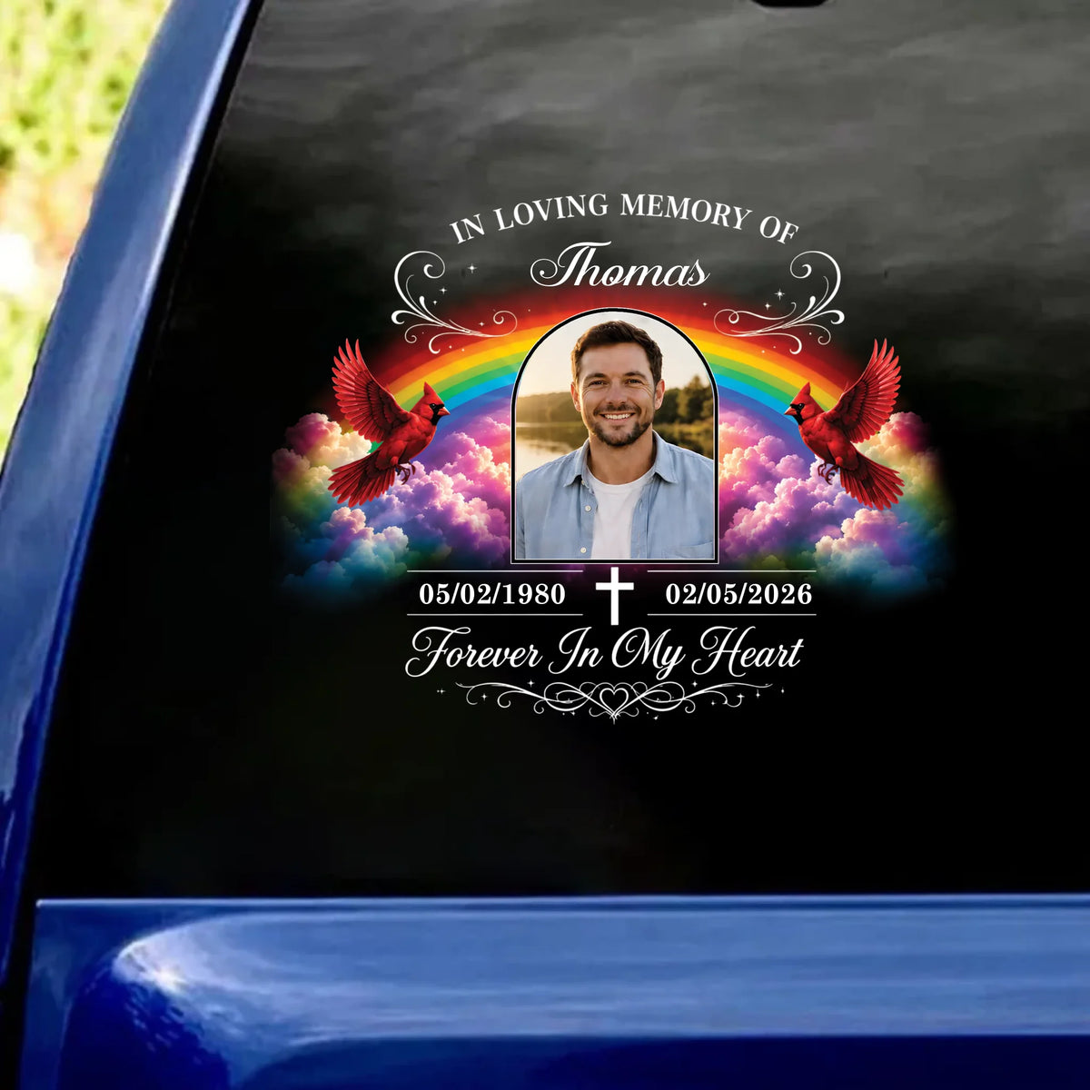 Heaven Gained An Angel, We Gained A Guardian - Personalized Decal, Loving Memory Decal, Loss Of Loved One Gift