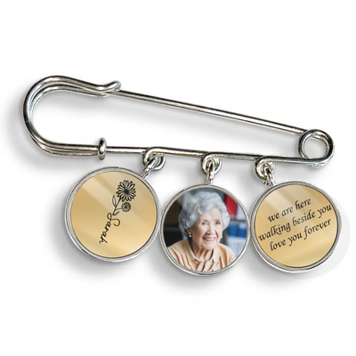 We Are Here Walking Beside You - Personalized Lapel Pin, Wedding Memorial Charm, Wedding Loved Ones Passed