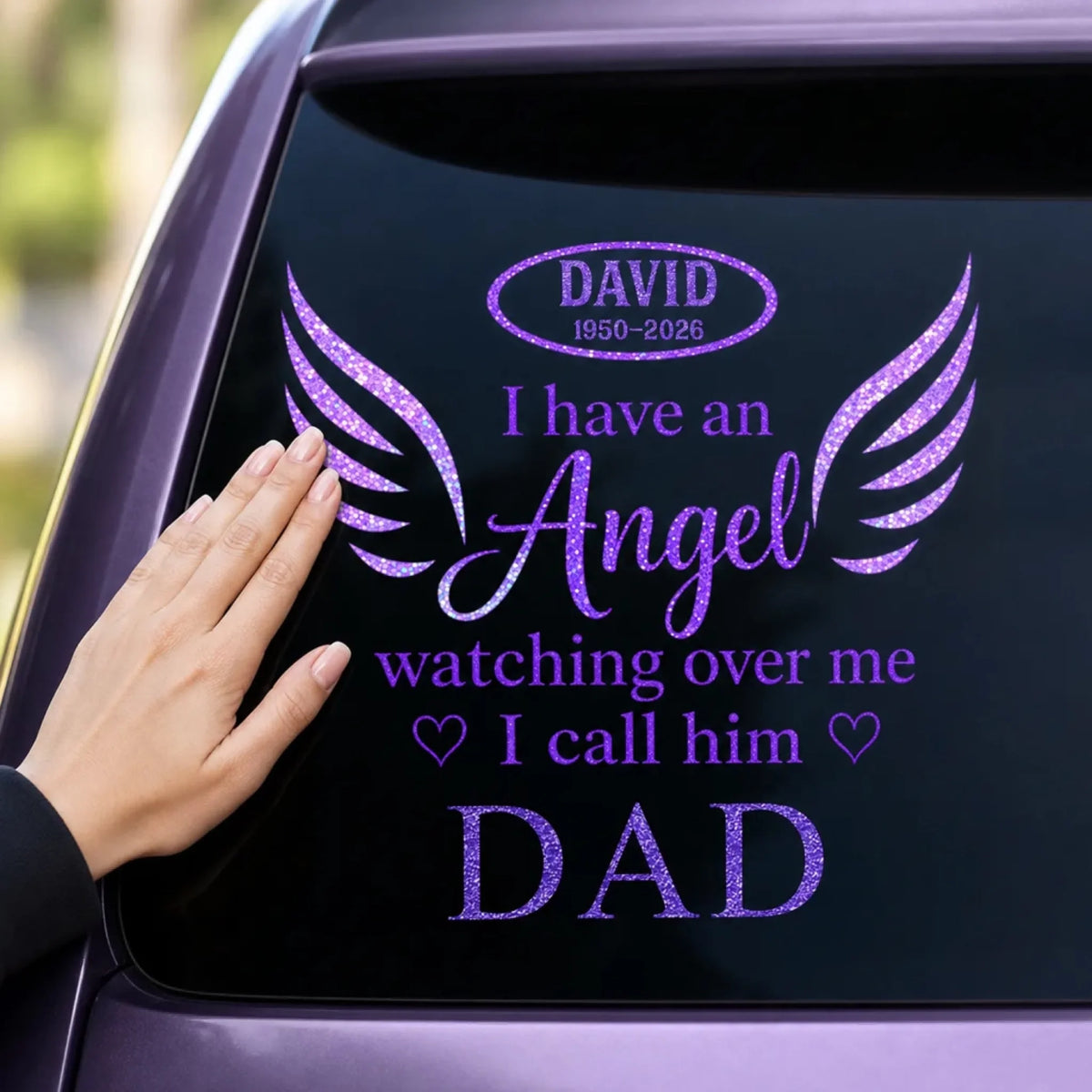 An Angel Watching Over Me - Personalized Decal, Memorial Gift For Loss Of Loved One