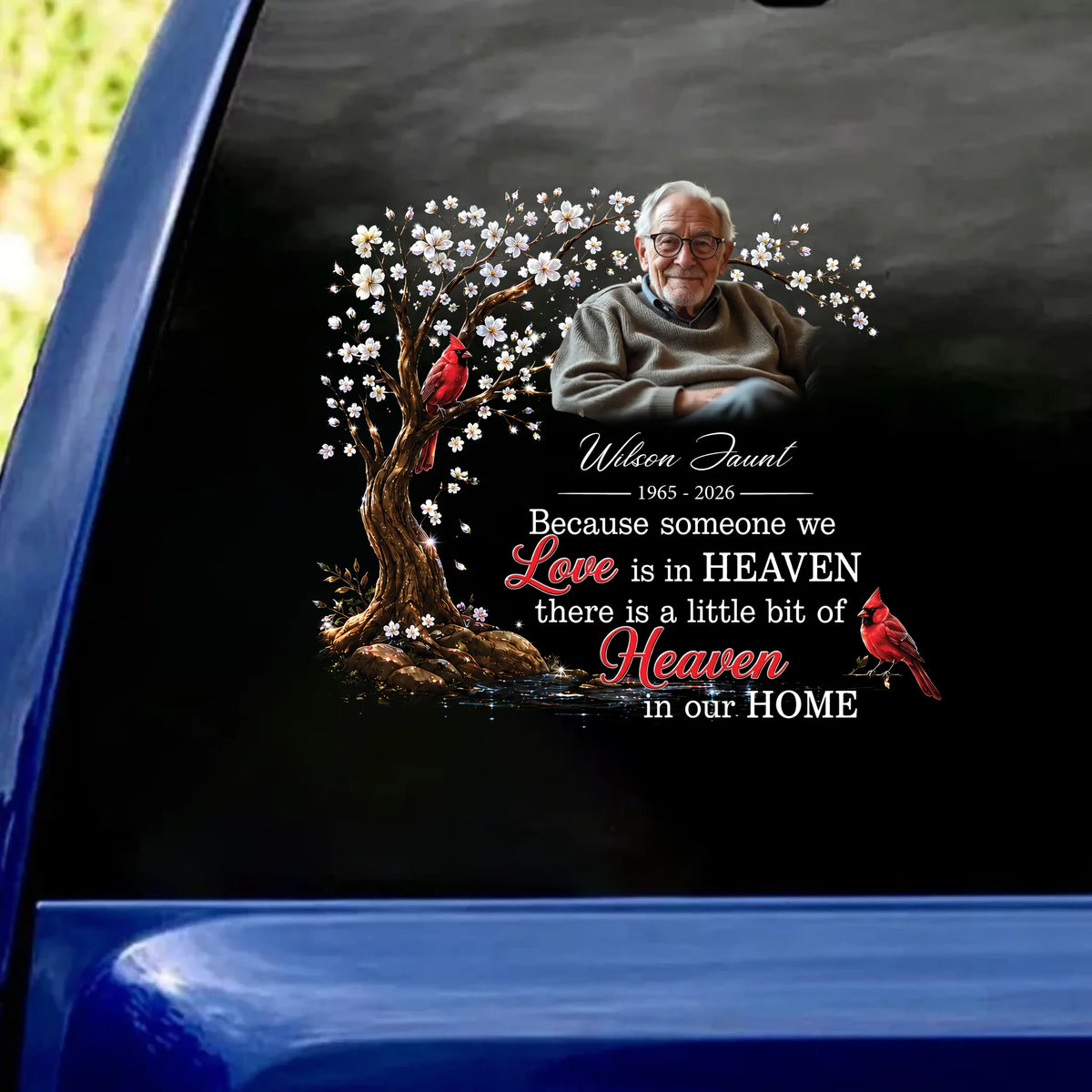 A Little Piece Of Heaven Is Always With Us - Personalized Decal, Memorial Gift For Loss Of Loved One