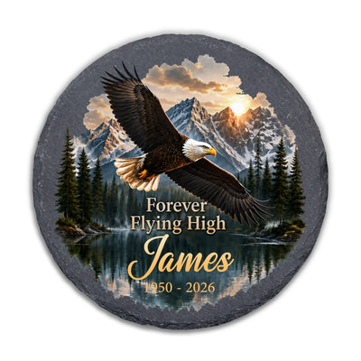 Forever Flying High - Personalized Memorial Stone, Eagle Sympathy Gift, In Loving Memory Keepsake