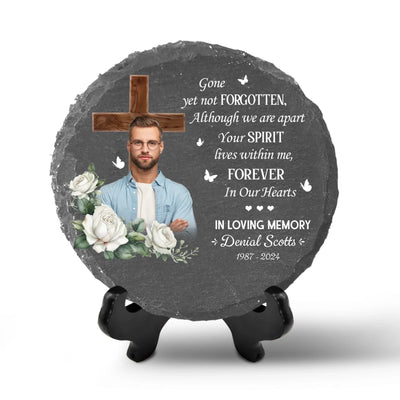 Although We Are Apart Your Spirit Lives Within Me - Personalized Stone, Memorial Gift - MS91