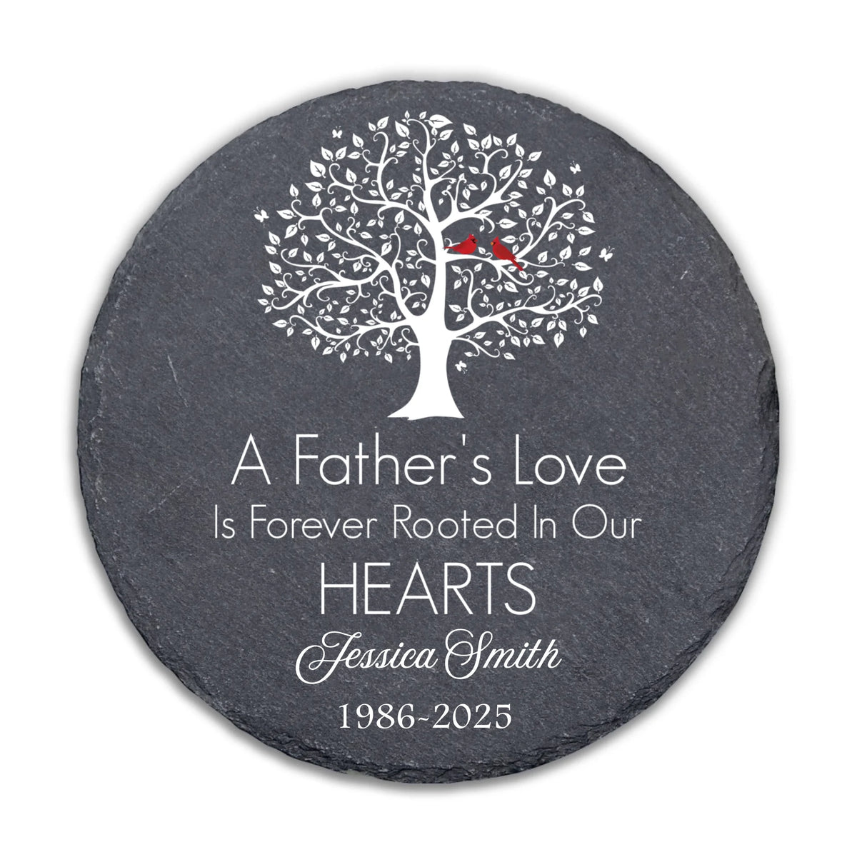 A Father's Love Is Forever Rooted In Our Hearts - Personalized Memorial Stone, Memorial Gift