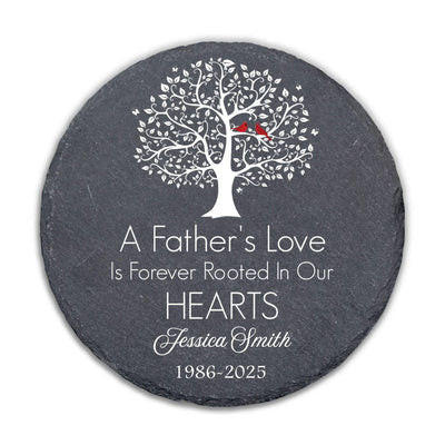 A Father's Love Is Forever Rooted In Our Hearts - Personalized Memorial Stone, Memorial Gift