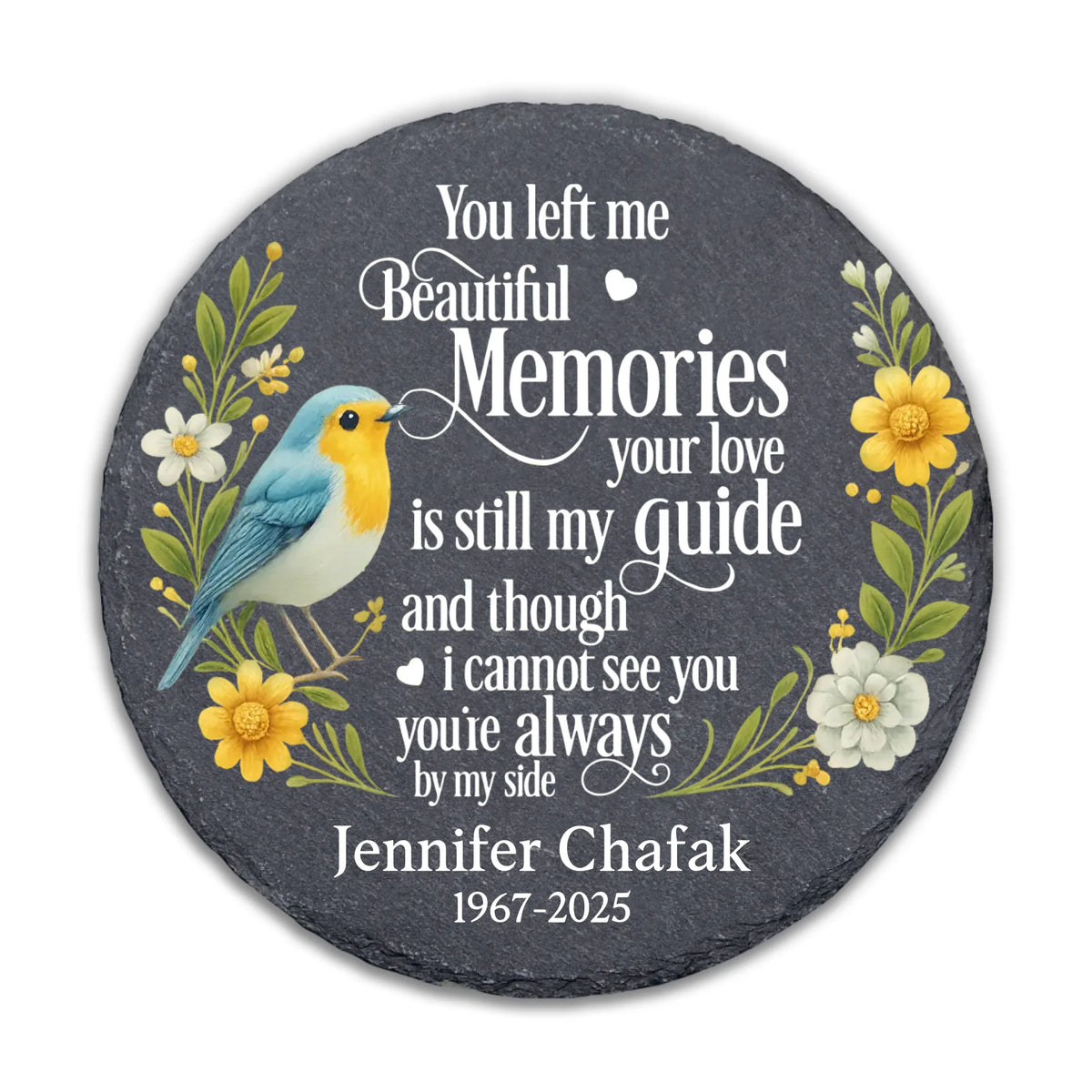 Your Love is Still My Guide Robin Bird &amp; Floral - Personalized Memorial Stone, Memorial Gift For Family