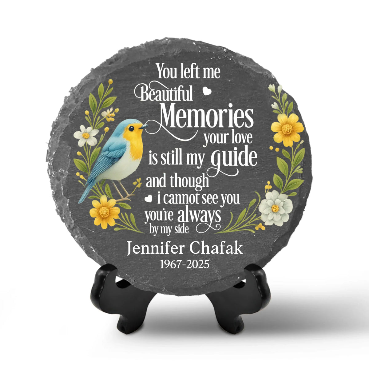 Your Love is Still My Guide Robin Bird &amp; Floral - Personalized Memorial Stone, Memorial Gift For Family