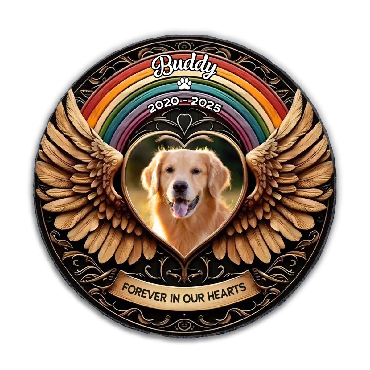 Forever In My Heart Memorial Dog - Personalized Memorial Stone, Memorial Gift For Dog Lover