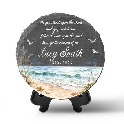 Ocean Memorial - Personalized Memorial Stone, Custom Loss of Loved One Gift, Bereavement Decoration
