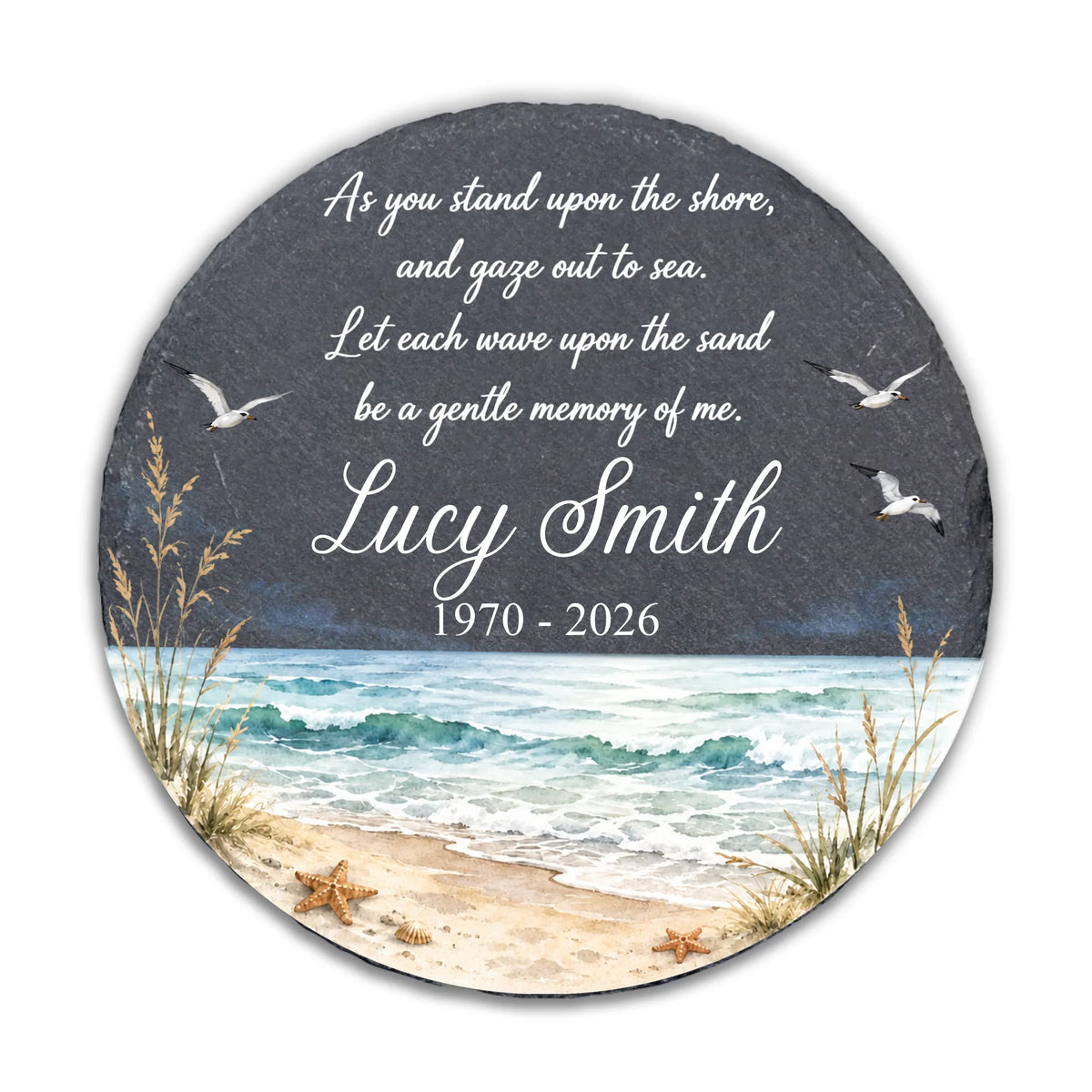 Ocean Memorial - Personalized Memorial Stone, Custom Loss of Loved One Gift, Bereavement Decoration