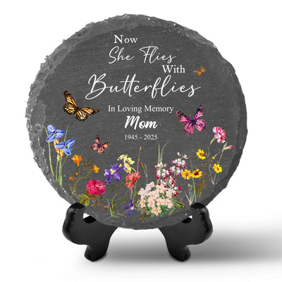 Gone From Sight, In Every Flower - Personalized Memorial Stone, In Loving Memory Gift, Sympathy Gift Loss Of Mom Grandma Dad
