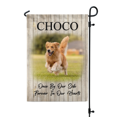 Once By Our Side Forever In Our Hearts - Personalized Garden Flag, Gift For Dog Lover