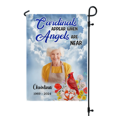 Cardinals Appear When Angels Are Near - Personalized Garden Flag, Memorial Gift - GF162