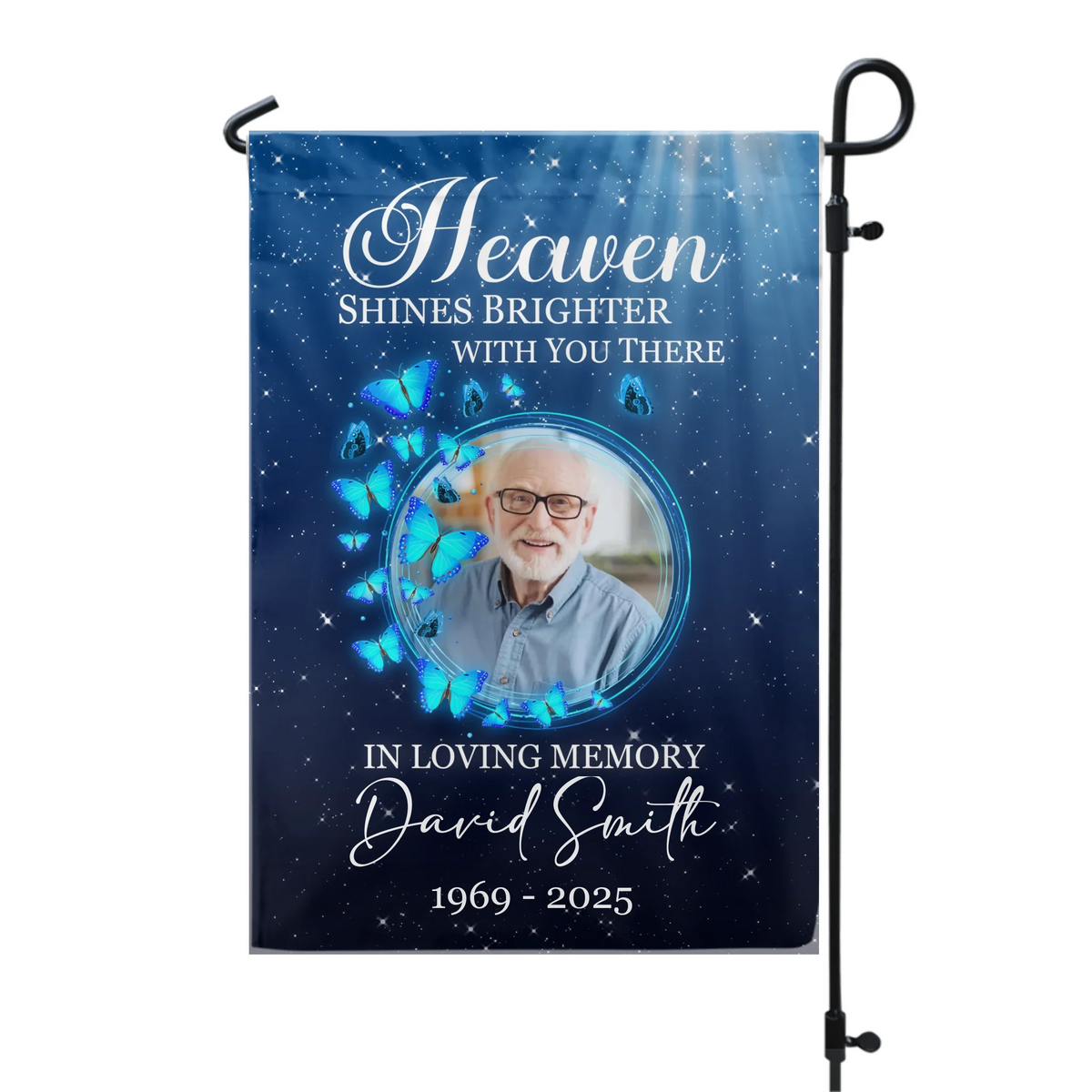 Heaven Shines Brighter With You There - Personalized Garden Flag, Memorial Gifts, Sympathy Gifts
