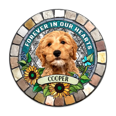 Flower Memorial Pet Photo - Personalized Memorial Stone, Gift For Pet Lover