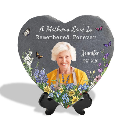 A Mother's Love Is Remembered Forever - Upload Image  - Personalized Memorial Stone, Memorial Gift