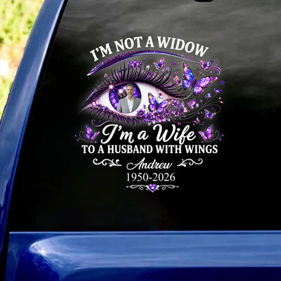 I'm A Wife To A Husband With Wings - Personalized Decal, Memorial Gift For Loss Of Loved One