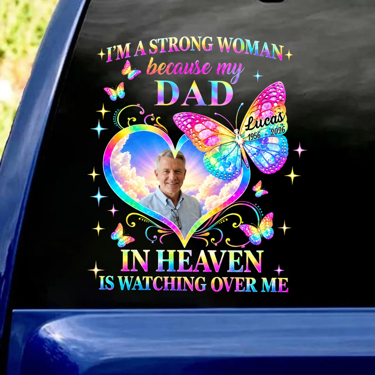 Your Love Lives On An Angel Watching Over Me - Personalized Decal, Memorial Gift For Loss Of Loved One