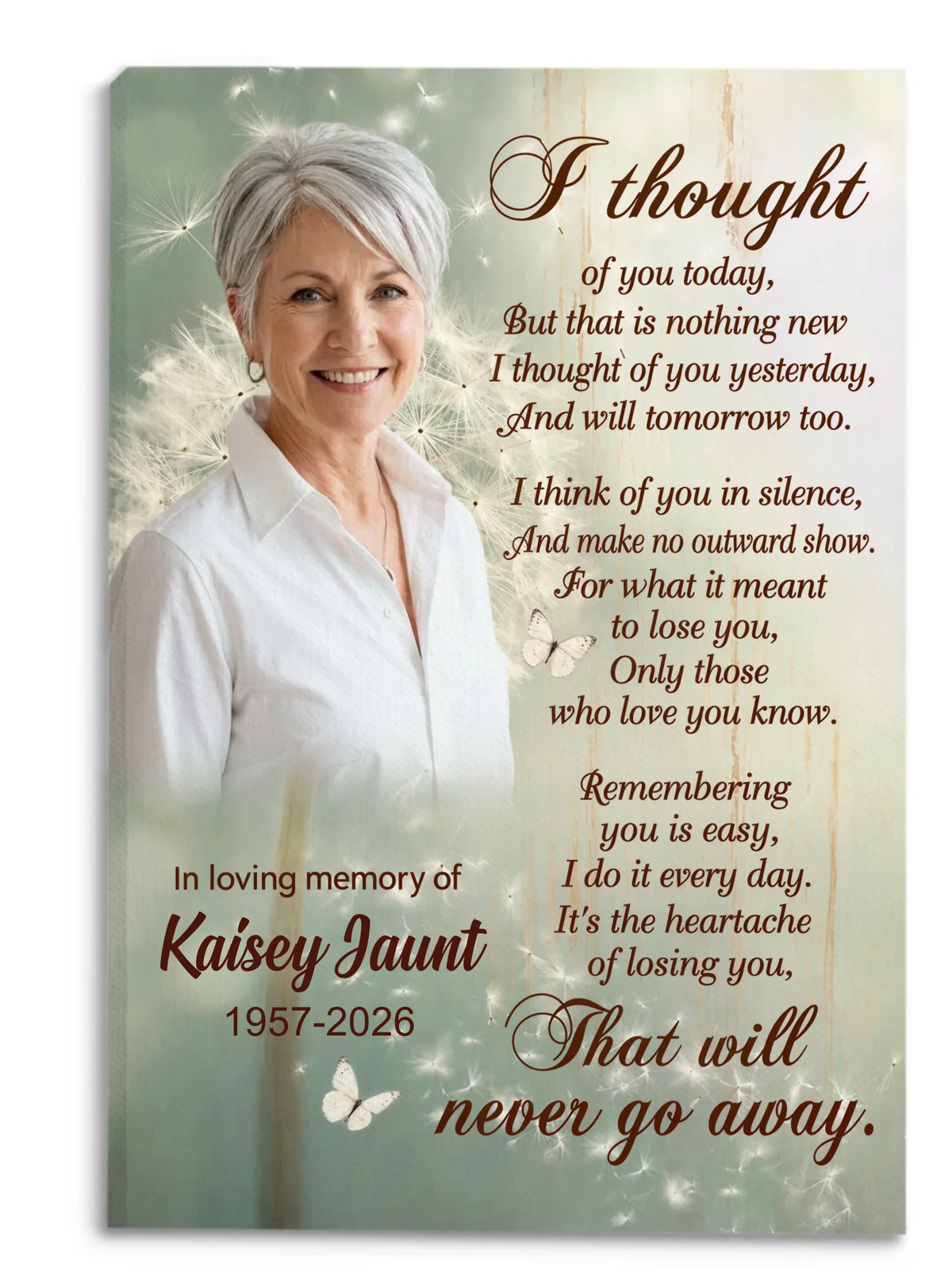 I Thought Of You Today And I’ll Think Of You Tomorrow Too - Personalized Canvas, Memorial Gift For Loss Of Loved One