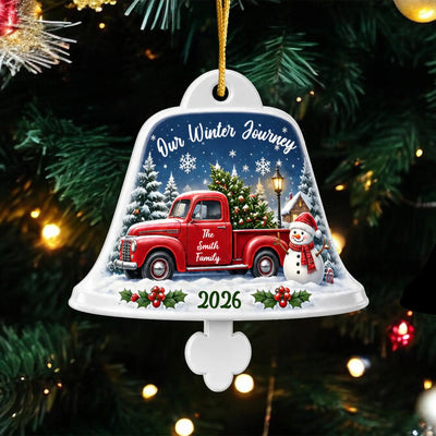 Family Winter Journey - Personalized Acrylic Ornament, Family Christmas Home Decor