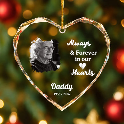 Our Beloved Always In Our Hearts - Personalized Glass Ornament, Memorial Gift For Loss Of Loved One