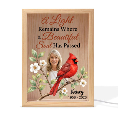 A Light Remains Where a Beautiful Soul Has Passed - Personalized Frame Light Box, Memorial Gift