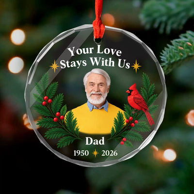 Personalized glass ornament custom photo – personalization preview