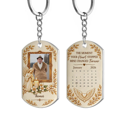 Personalized Stainless Steel Memorial Keychain – personalization preview