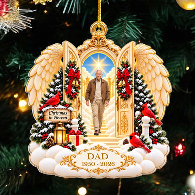 Christmas In Heaven Personalized Acrylic Ornament – personalization preview