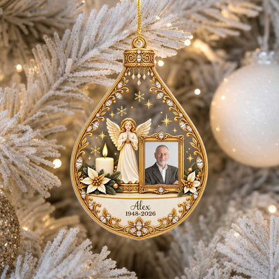 My Angel Forever - Personalized Acrylic Ornament, Custom Name And Photo Memorial Ornament, Sympathy Gift