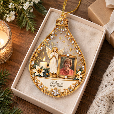 My Angel Forever - Personalized Acrylic Ornament, Custom Name And Photo Memorial Ornament, Sympathy Gift