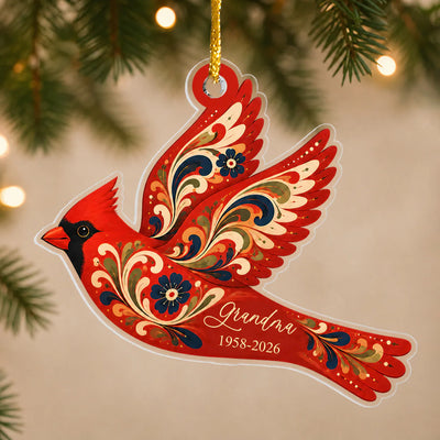When A Cardinal Appears, A Loved One Feels Near - Personalized Acrylic Ornament, Memorial Gift