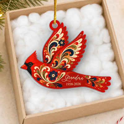 When A Cardinal Appears, A Loved One Feels Near - Personalized Acrylic Ornament, Memorial Gift