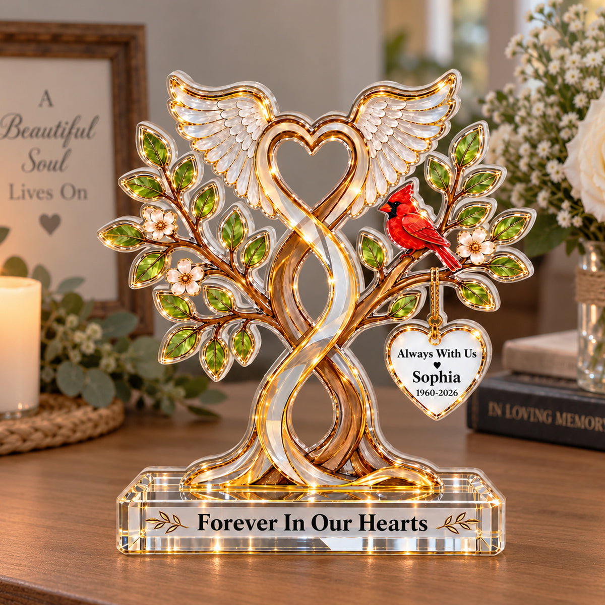 Always With Us - Personalized Acrylic Plaque, Memorial Gift For Loss Of Loved One