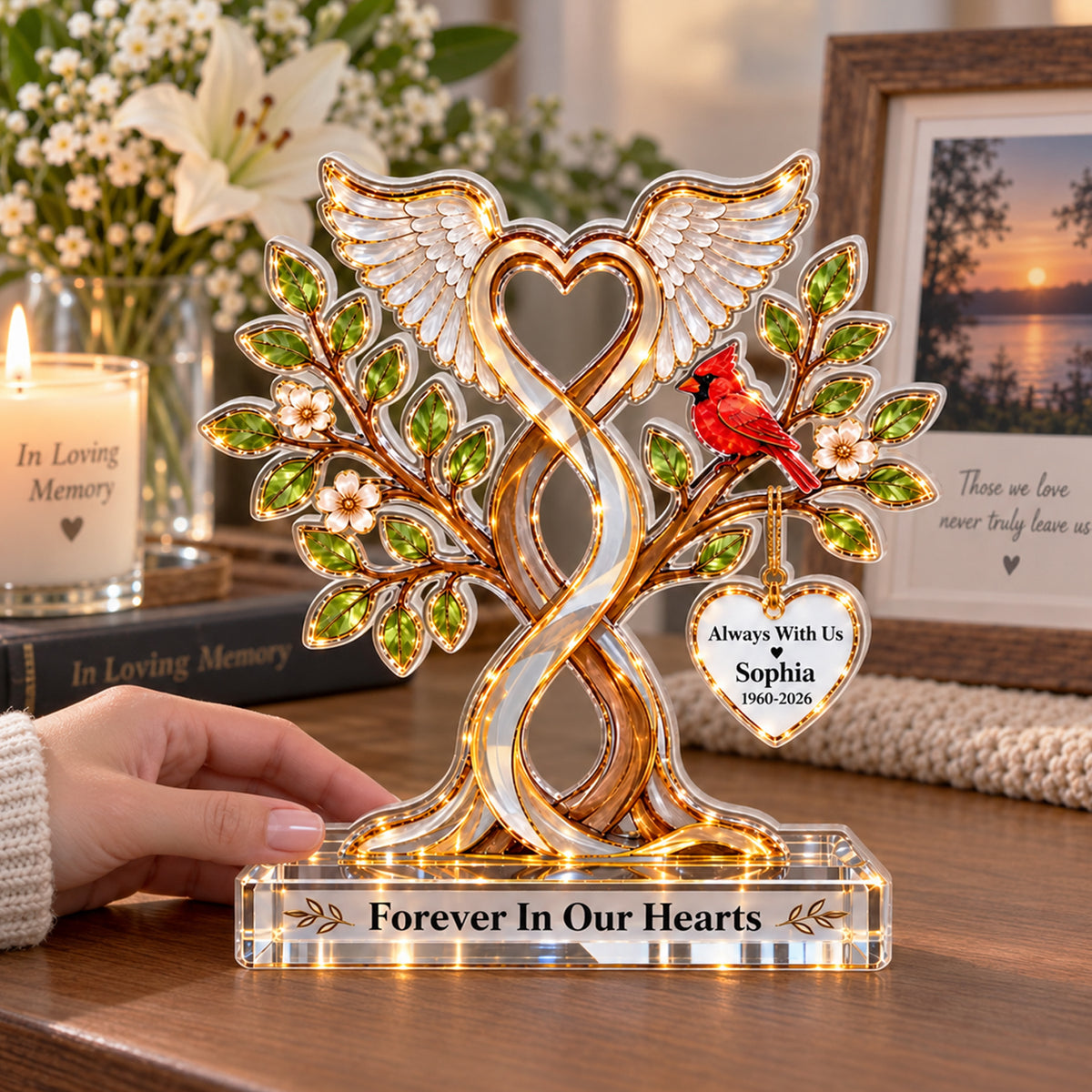 Always With Us - Personalized Acrylic Plaque, Memorial Gift For Loss Of Loved One