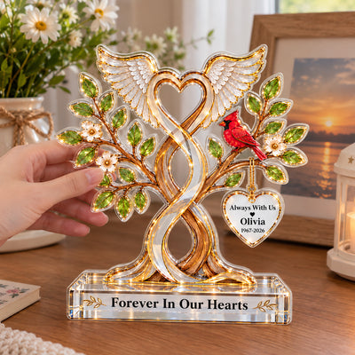 Always With Us - Personalized Acrylic Plaque, Memorial Gift For Loss Of Loved One