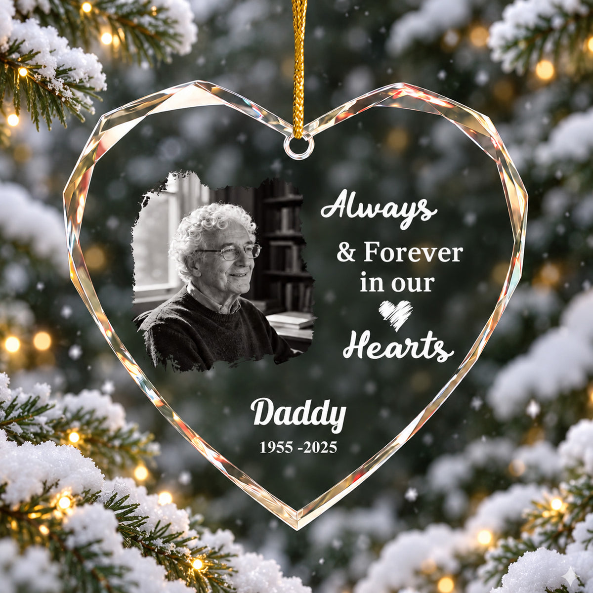 Our Beloved Always In Our Hearts - Personalized Glass Ornament, Memorial Gift For Loss Of Loved One