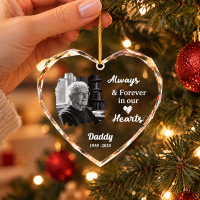 Our Beloved Always In Our Hearts - Personalized Glass Ornament, Memorial Gift For Loss Of Loved One