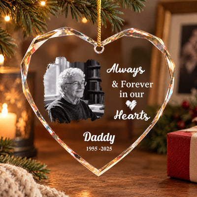 Our Beloved Always In Our Hearts - Personalized Glass Ornament, Memorial Gift For Loss Of Loved One