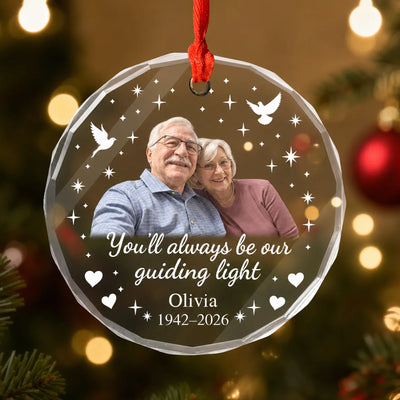 Keeping Their Love Close Through Every Christmas - Personalized Glass Ornament, Angel Memorial Ornament
