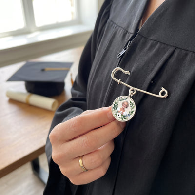 Forever In My Heart Graduation Memorial - Personalized Lapel Pin, Memorial Graduation Gift, Custom Lapel Pin With Photo Charms